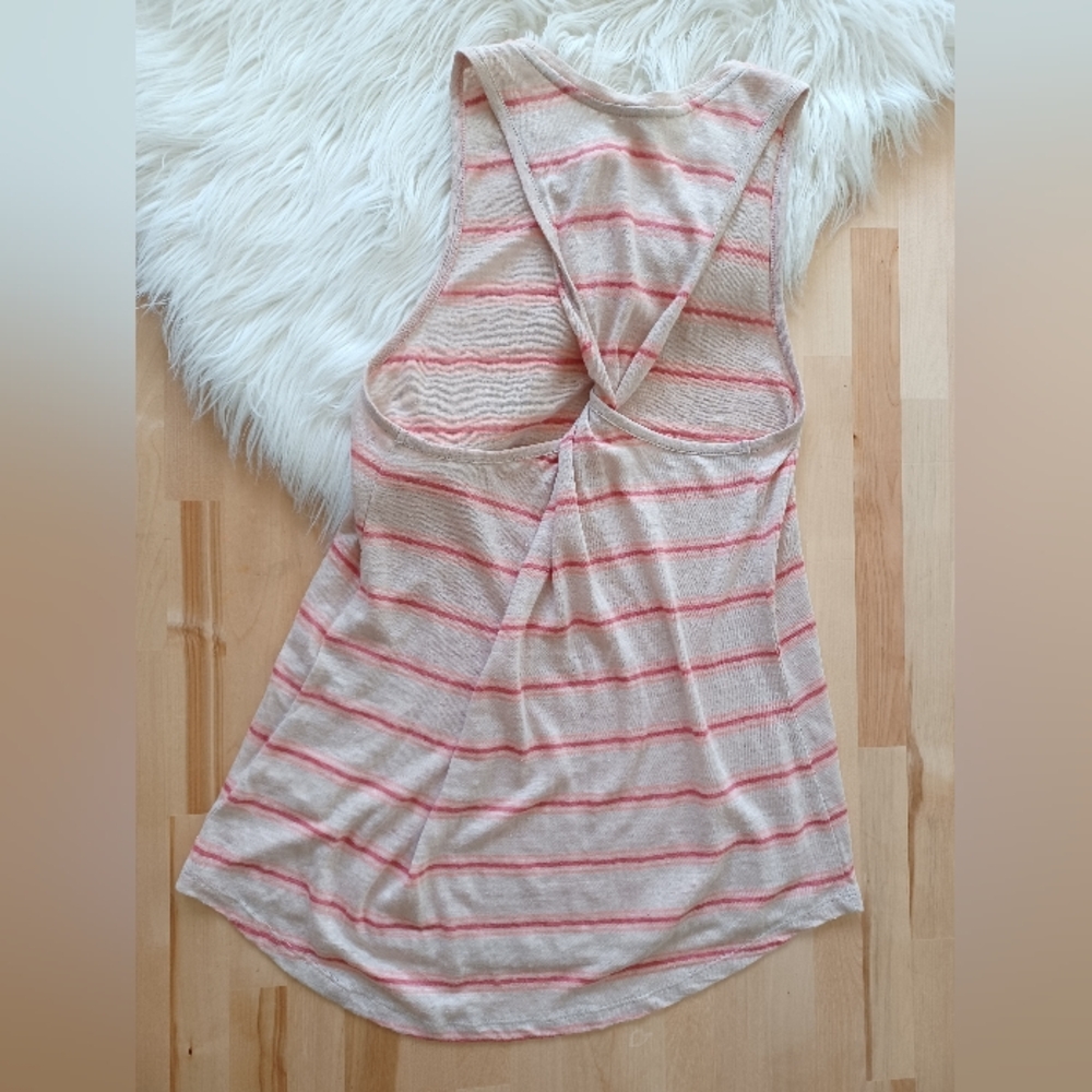 {Joie} Rayson Racerback Linen Tank Top in Flax - Picture 4 of 5